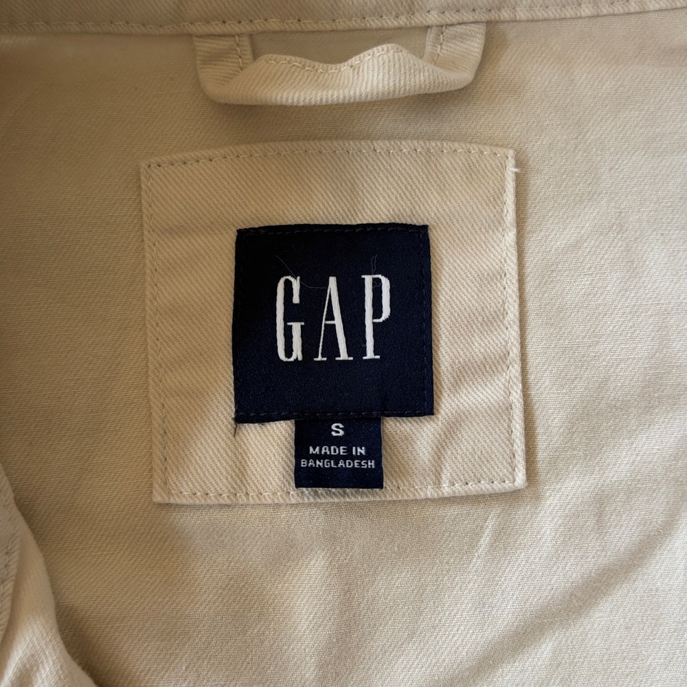 GAP Beige Cream Utility jacket size Small Cotton pockets drawstring waist - Picture 2 of 13